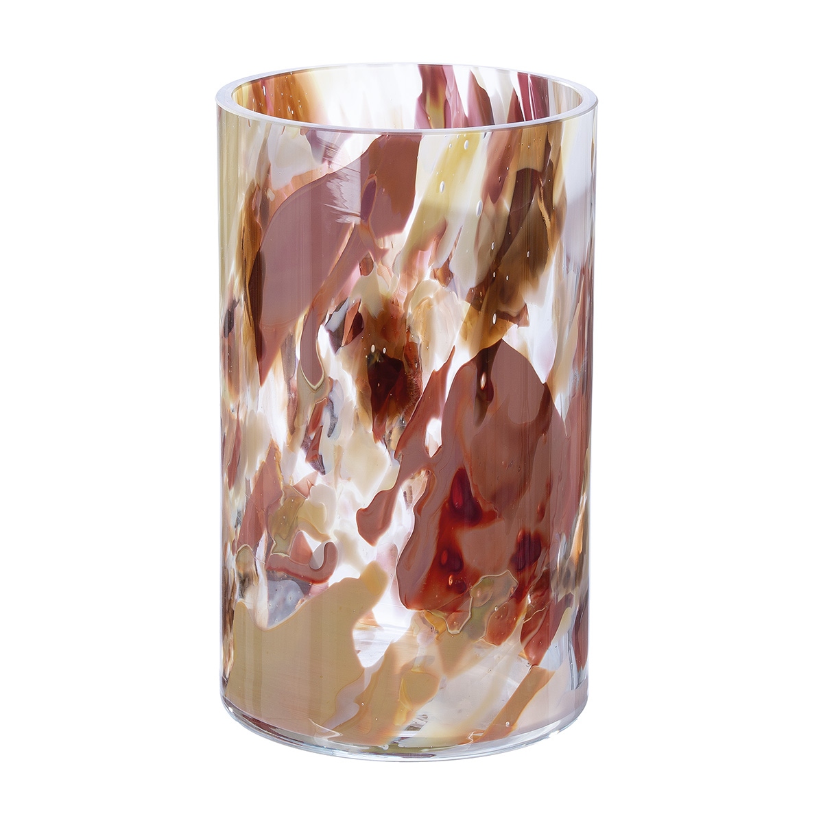 Glasart Βάζο Cylindrical "Roslin" Γυάλινο Brown Claret PU H. 24 cm D. 145 cm