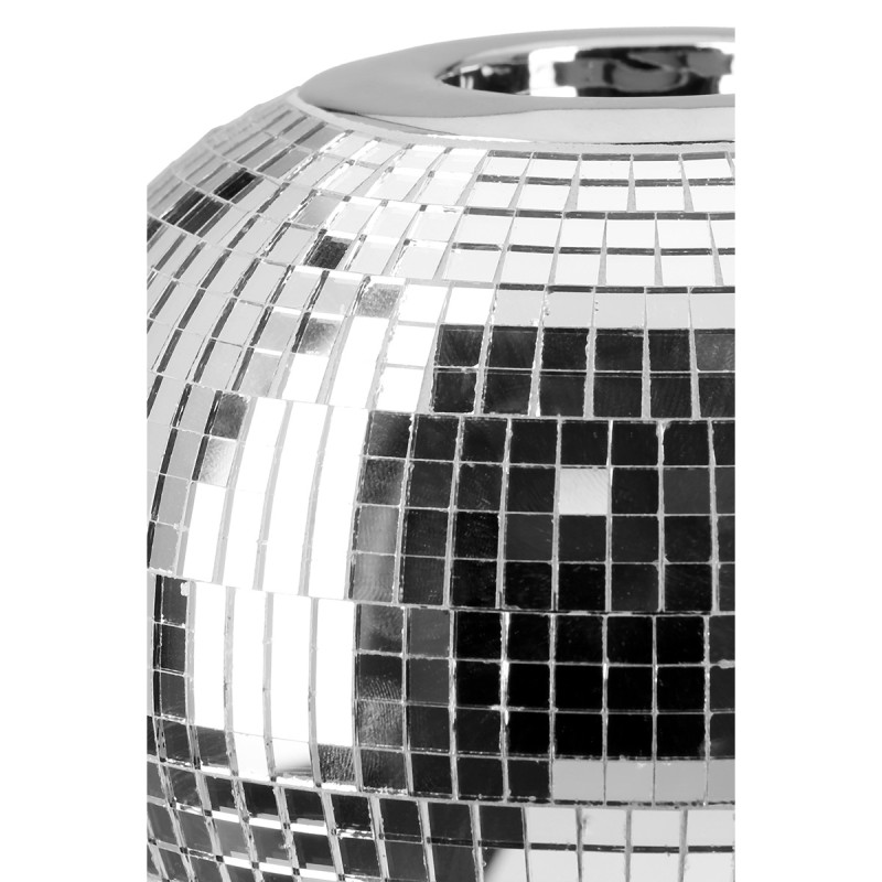 Ρεσώ Θήκη Ball "Disco" Κεραμικό Ασημένιο PU 4 H. 11 cm D. 15 cm