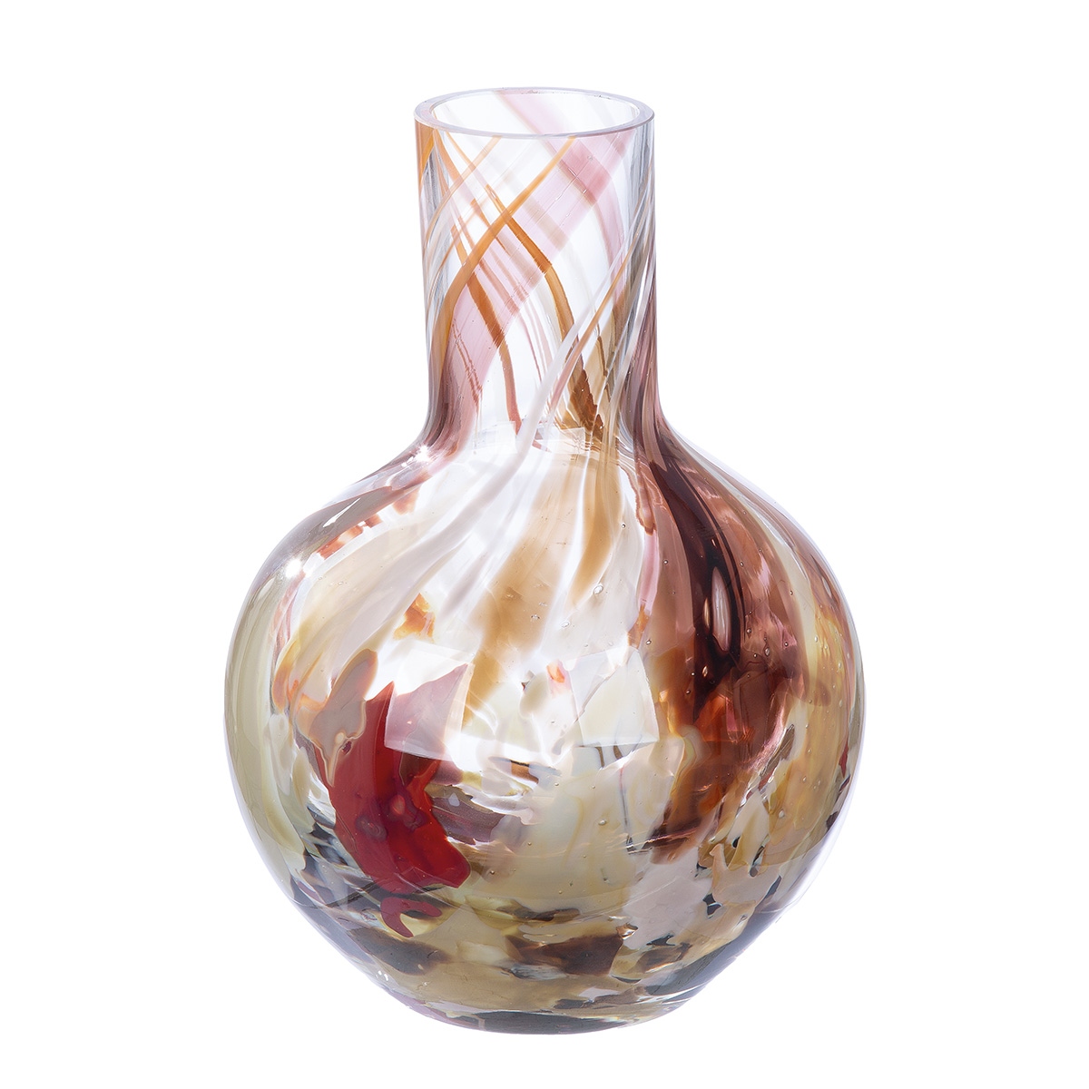 Glasart Βάζο Bulbous "Roslin" Γυάλινο Brown Claret PU H. 21 cm D. 16 cm