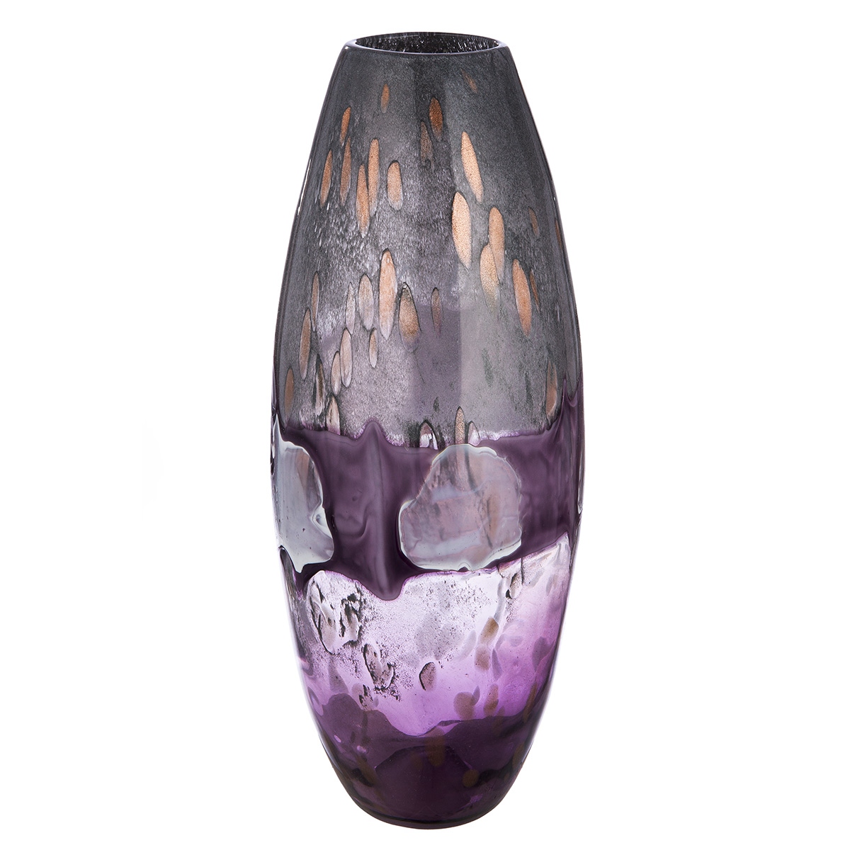 Glasart Βάζο "Feeling" Γυάλινο Γκρι Violet PU H. 42 cm D. 17 cm