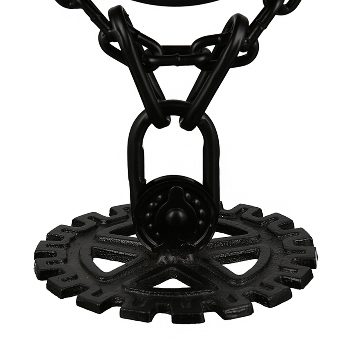 Ρολόι "Chain" Gear Motif Glassware Metal Black 18X17X33Cm 18X17X33Cm