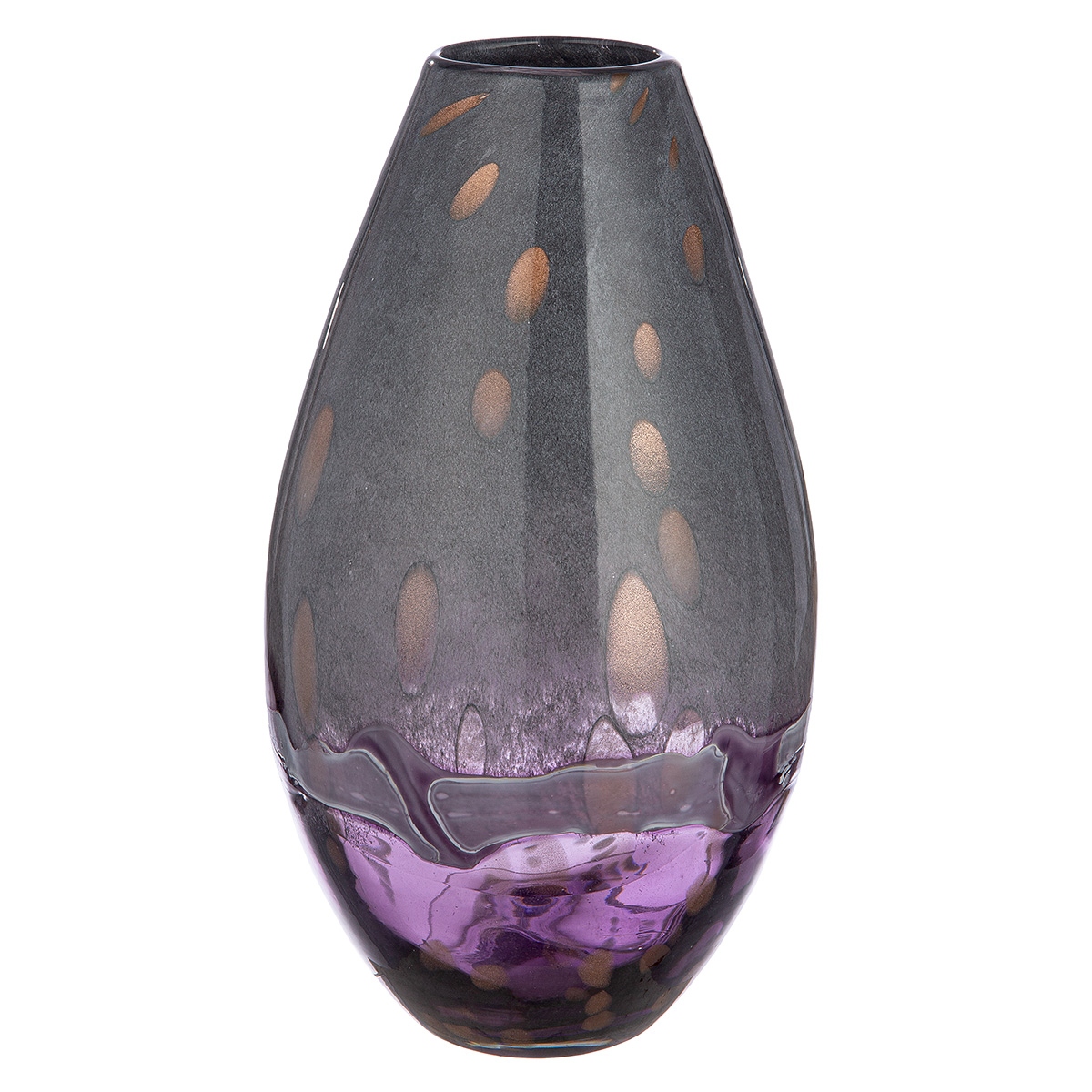 Glasart Βάζο Bulbous "Feeling" Γυάλινο Γκρι Violet PU H. 33 cm D. 18 cm