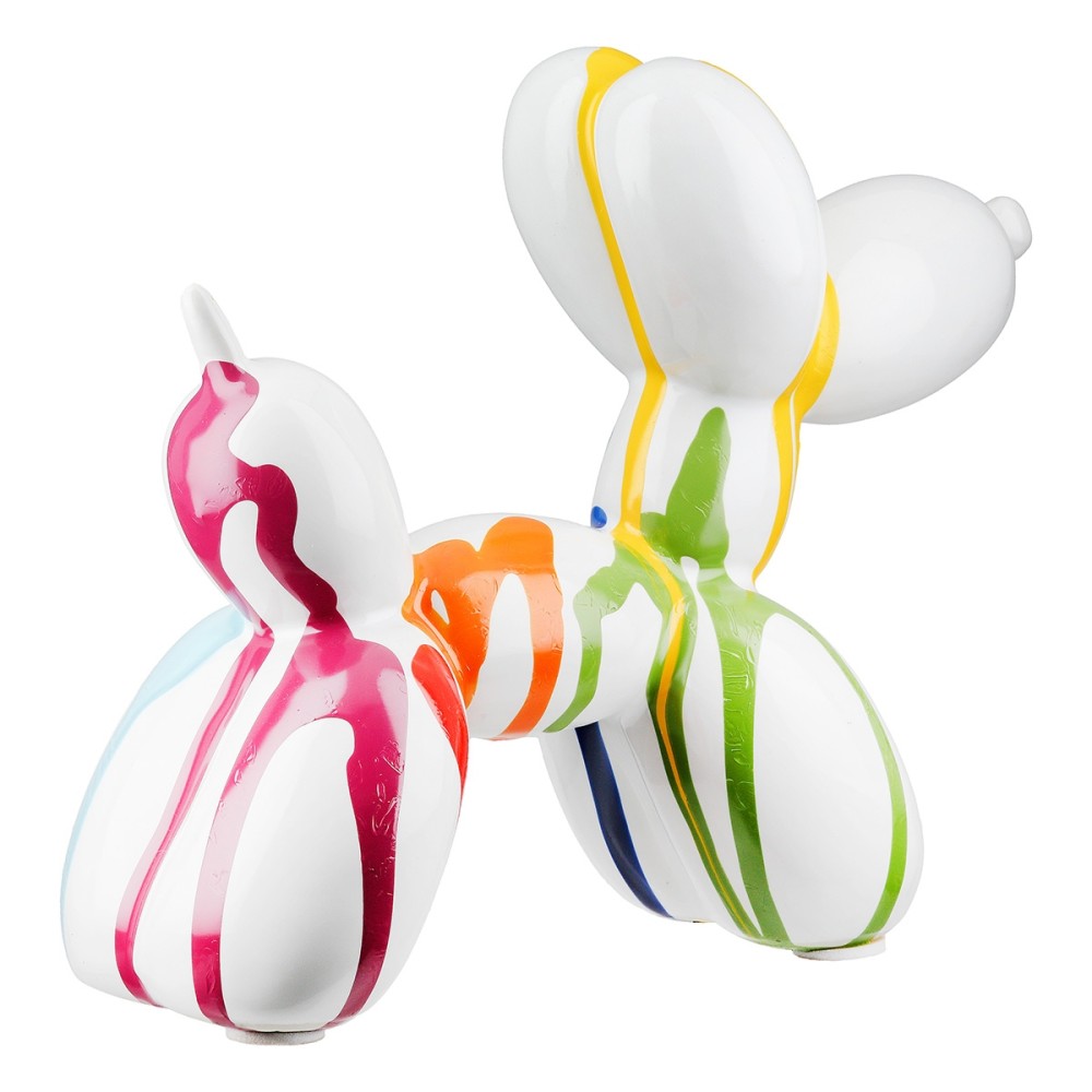 Φιγούρα Dog "Colori" Balloon Dog Κεραμικό Multi-Coloured Λευκό PU 18.5x7.5x15cm