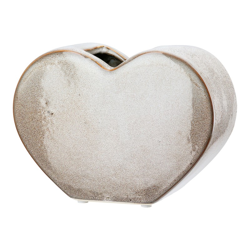 Βάζο "Heart" Κεραμικό Beige PU 4 20x8.5x14cm