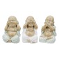 Φιγούρα Buddha "Meditation" Πολυρεζίνη Ecru PU 12 Pcs. Assorted 6x5x9.5cm