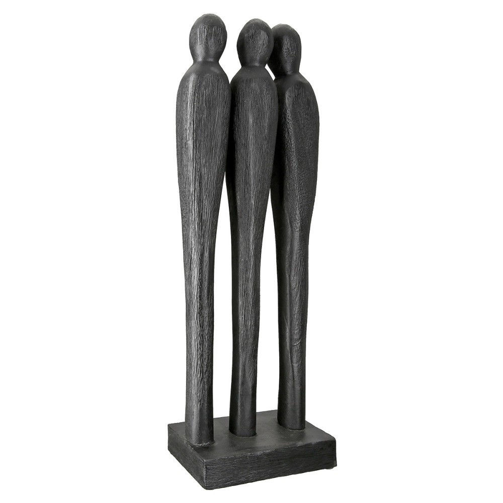 Γλυπτό "3 People" Group Mango Ξύλο Μαύρο PU 14x6.5x36cm