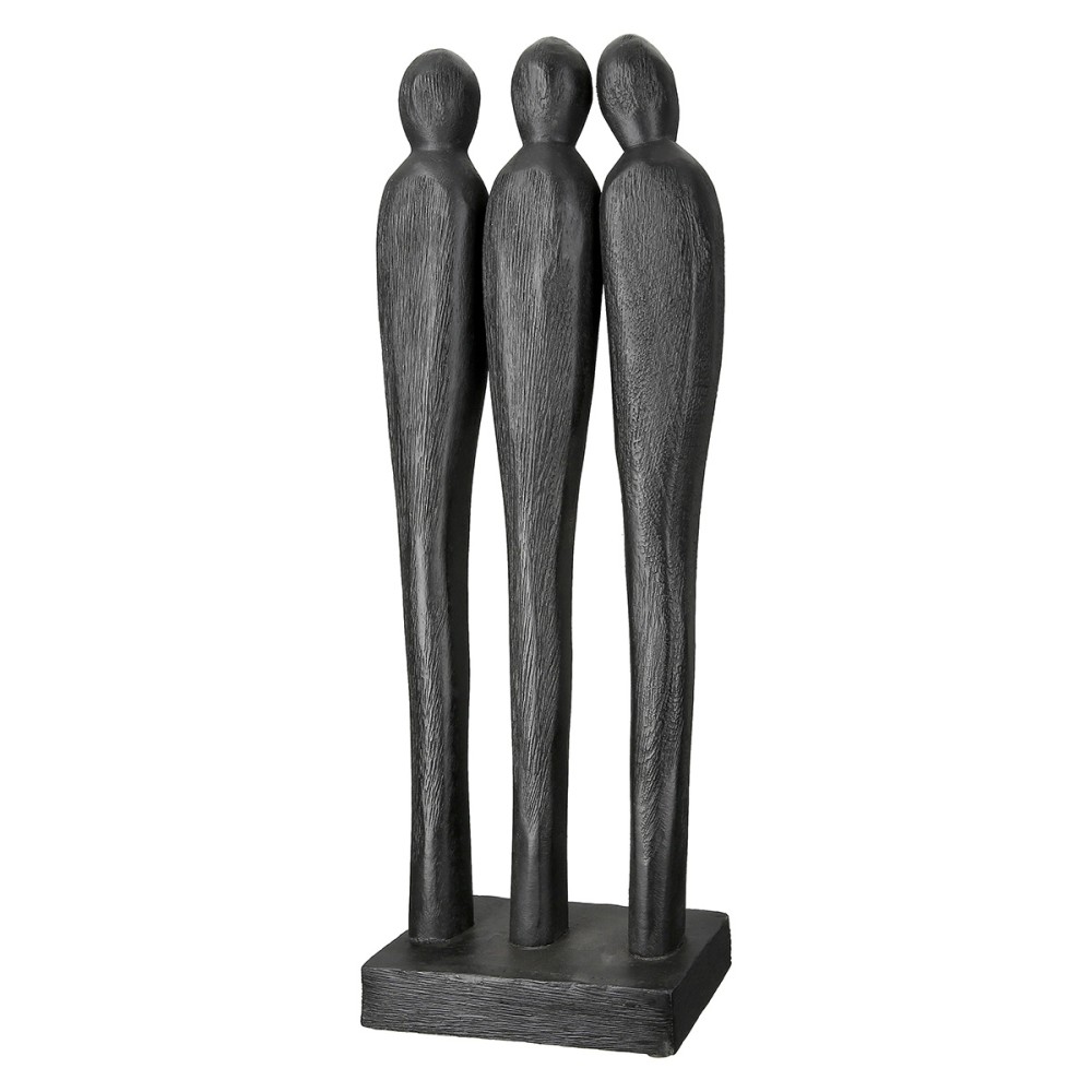 Γλυπτό "3 People" Group Mango Ξύλο Μαύρο PU 14x6.5x36cm