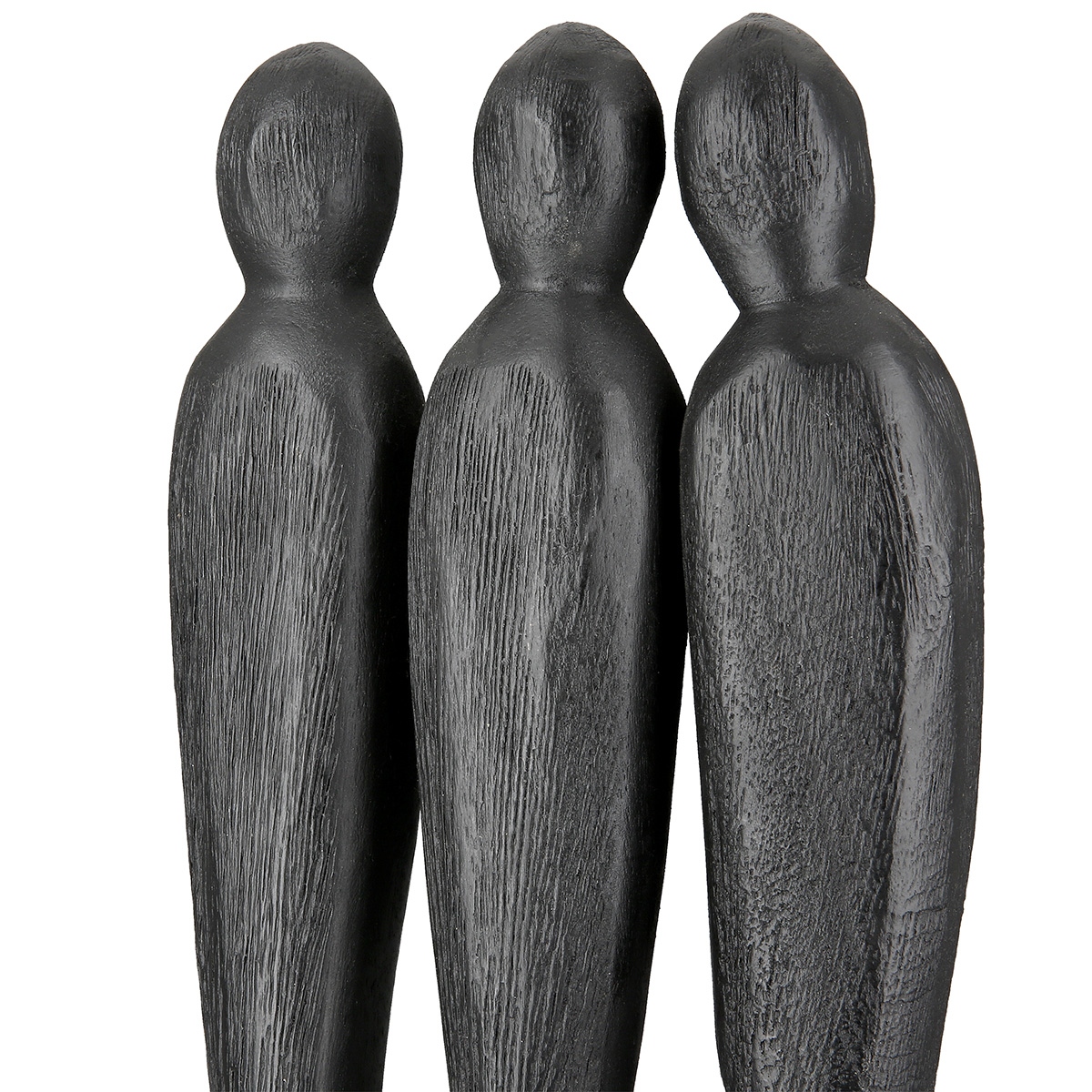 Γλυπτό "3 People" Group Mango Ξύλο Μαύρο PU 14x6.5x36cm