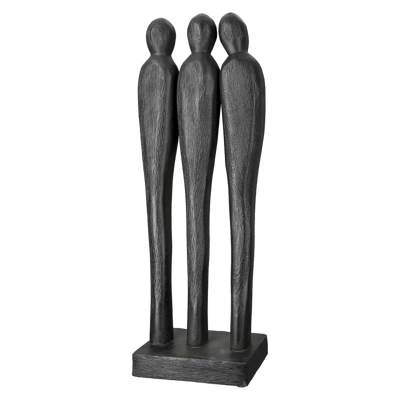 Γλυπτό "3 People" Group Mango Ξύλο Μαύρο PU 14x6.5x36cm