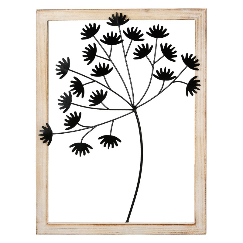 Wall Relief "Dandelion" Μέταλλο Μαύρο PU 30x3x40cm