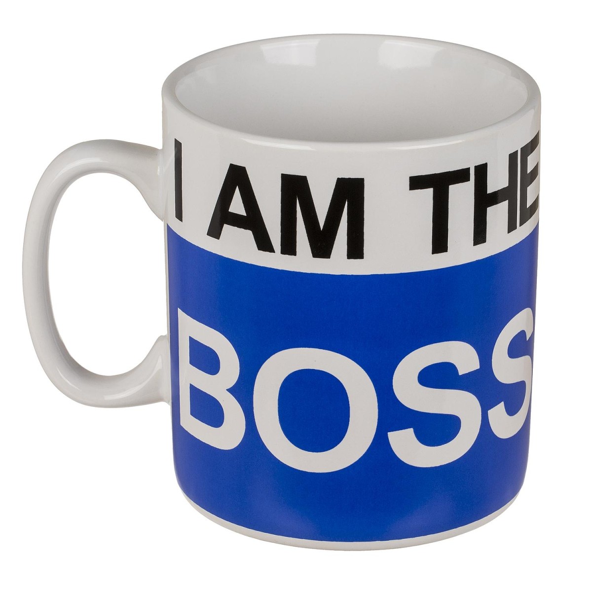 Κούπα 'I AM THE BOSS' 1lt Λευκό/Μπλε Κεραμικό 13x11cm