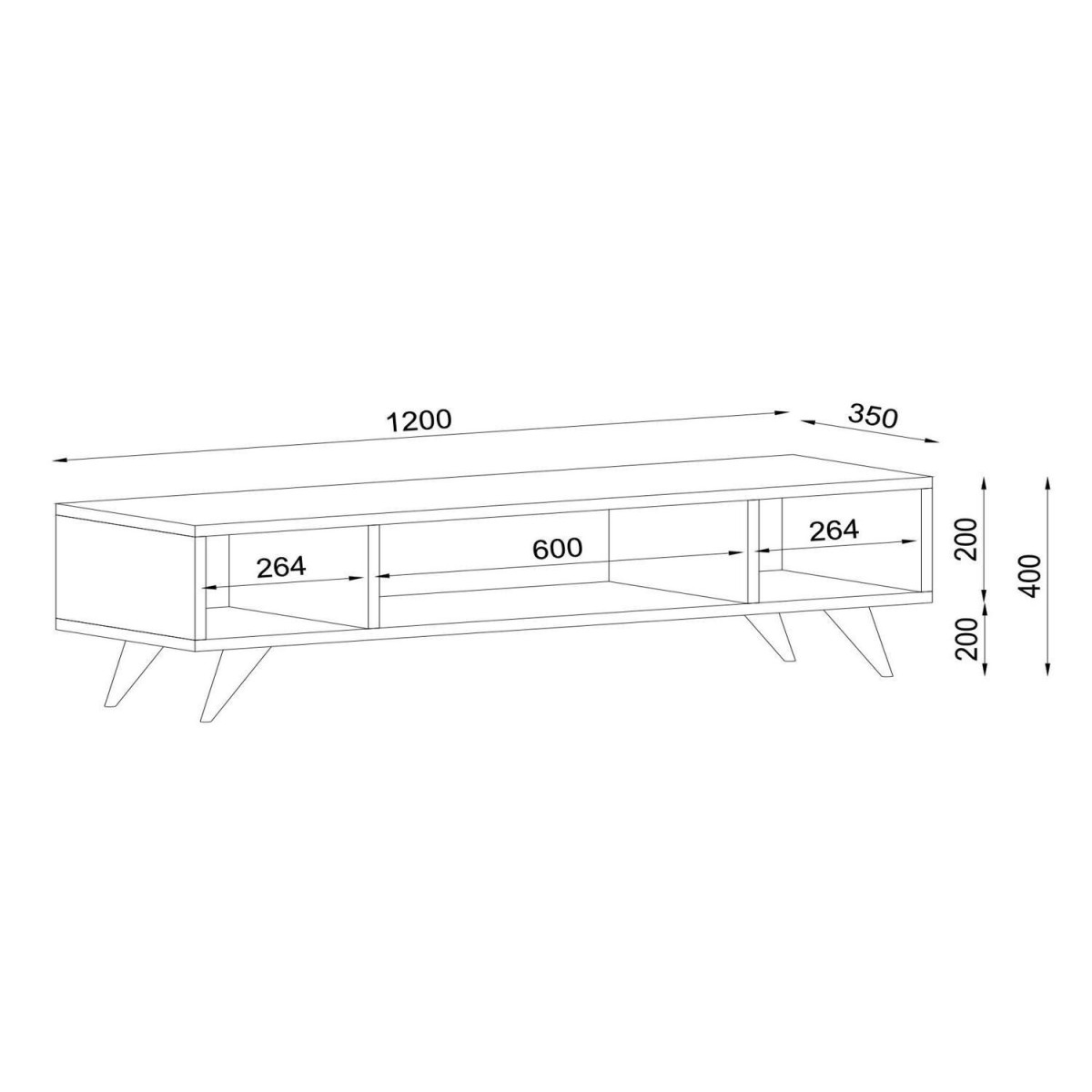 Έπιπλο Τηλεόρασης ArteLibre Samos Λευκό 120x35x40cm