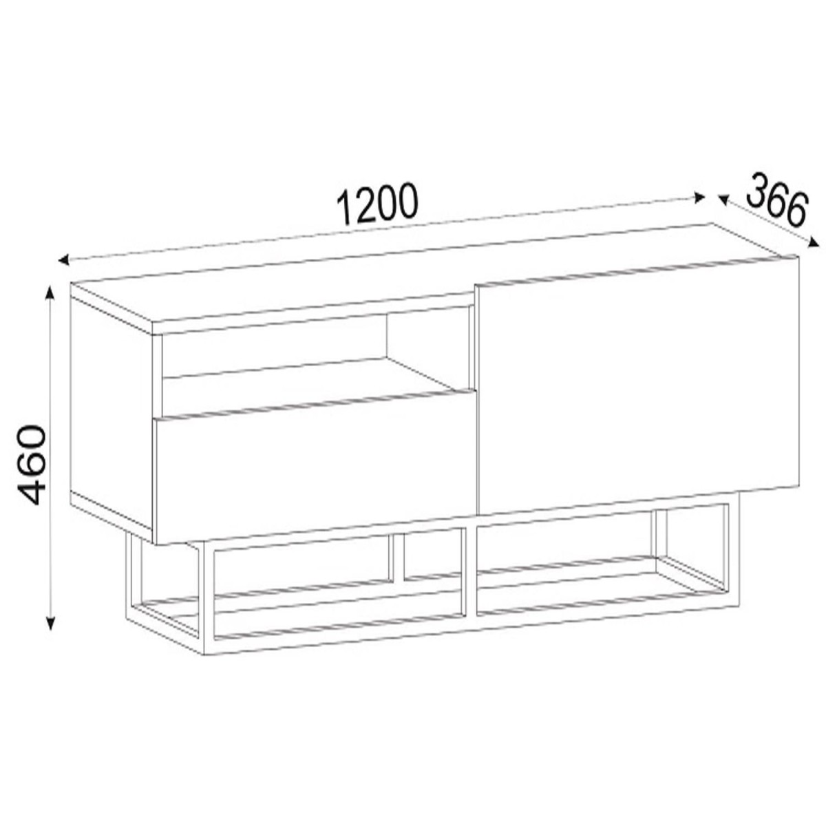 Έπιπλο Τηλεόρασης ArteLibre Ios Φυσικό 120x37x46cm