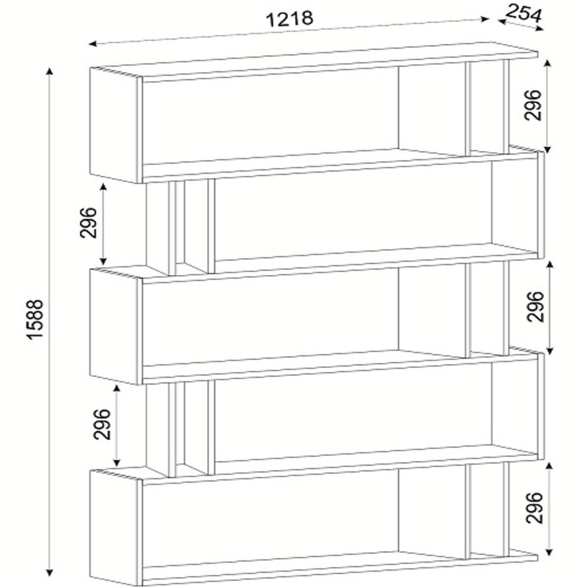 Βιβλιοθήκη ArteLibre Antipaxi Sonoma/Wenge Μοριοσανίδα/Μελαμίνη 122x26x159cm