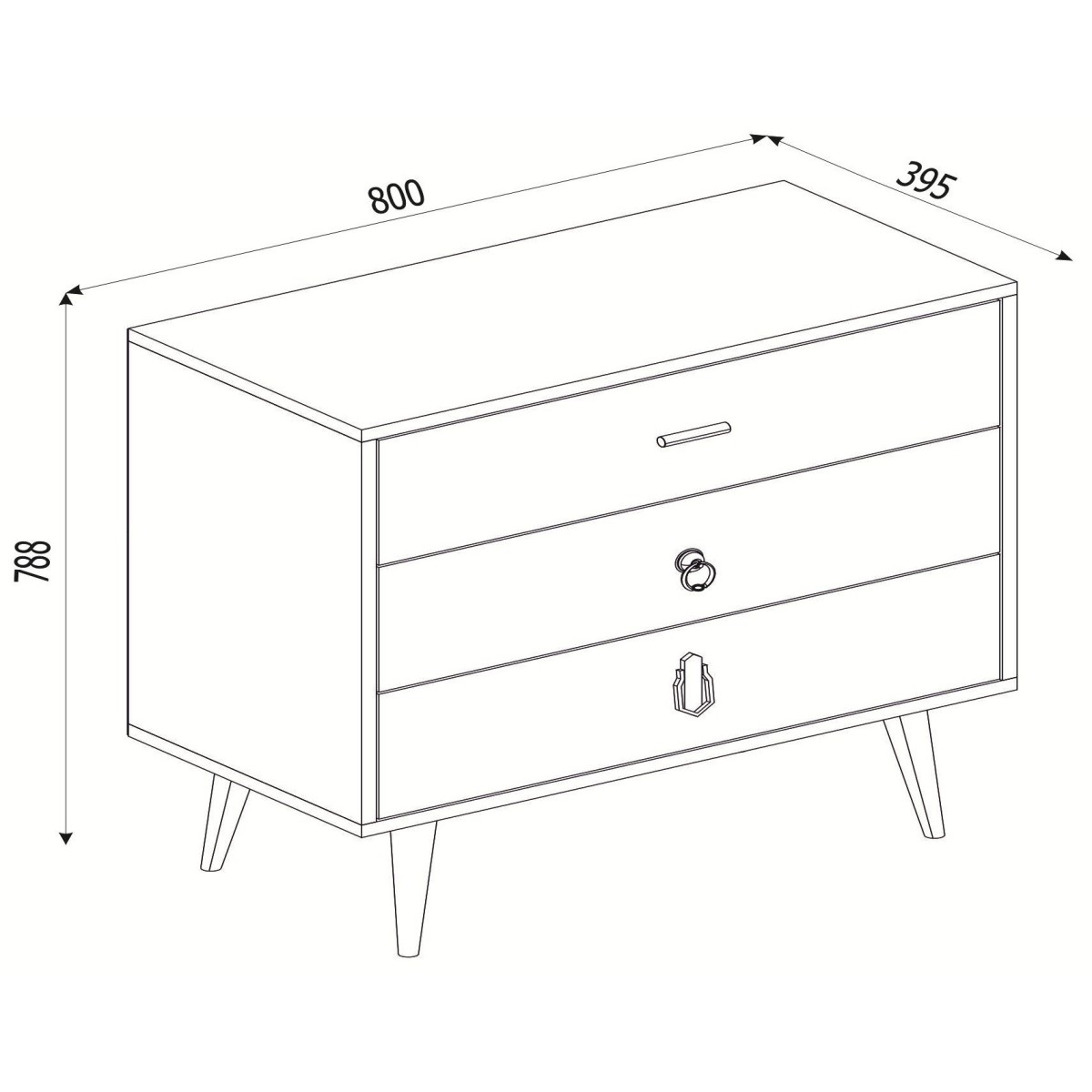 Συρταριέρα ArteLibre KIMOLOS Λευκό/Φυσικό/Καφέ 80x40x79cm