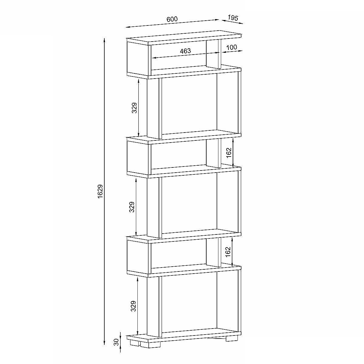 Βιβλιοθήκη ArteLibre OSMOND Cordoba Μοριοσανίδα/Μελαμίνη 60x20x157cm