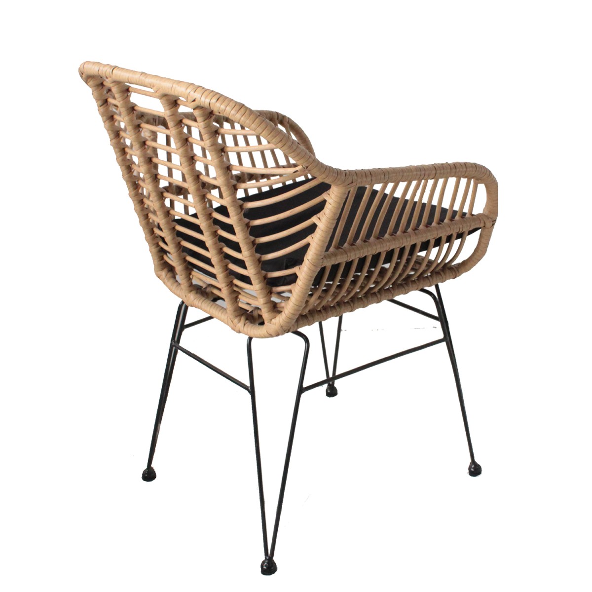 Καρέκλα Κήπου ArteLibre ACTORIUS Φυσικό/Μαύρο Μέταλλο/Rattan 57x53x81cm