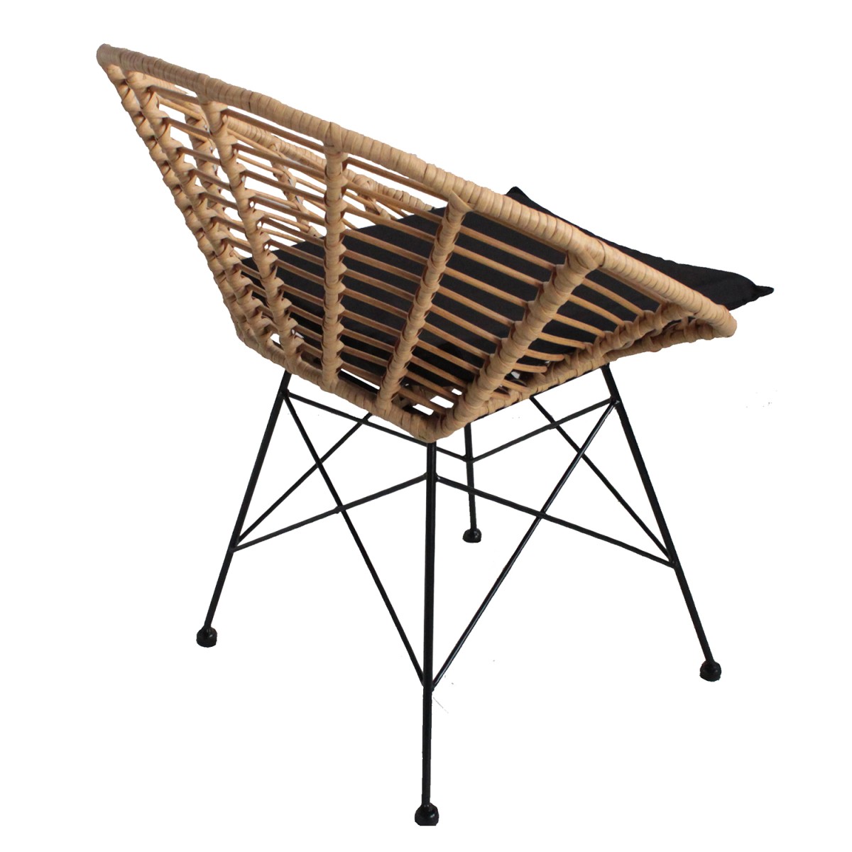 Καρέκλα Κήπου ArteLibre AELIUS Φυσικό/Μαύρο Μέταλλο/Rattan 72x62x78cm