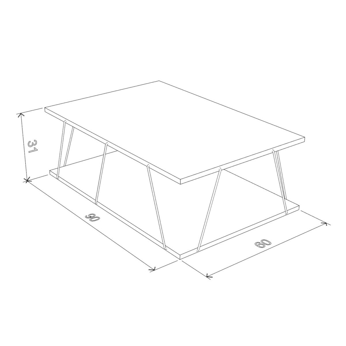 Τραπεζάκι Σαλονιού ArteLibre TARS Δρυς/Λευκό 90x60x31cm