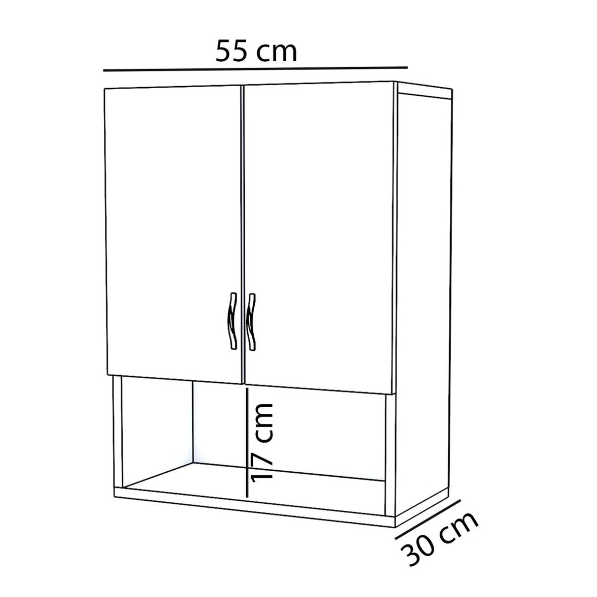 Ντουλάπι Μπάνιου ArteLibre SAMENTHA Λευκό Μοριοσανίδα 55x30x70cm