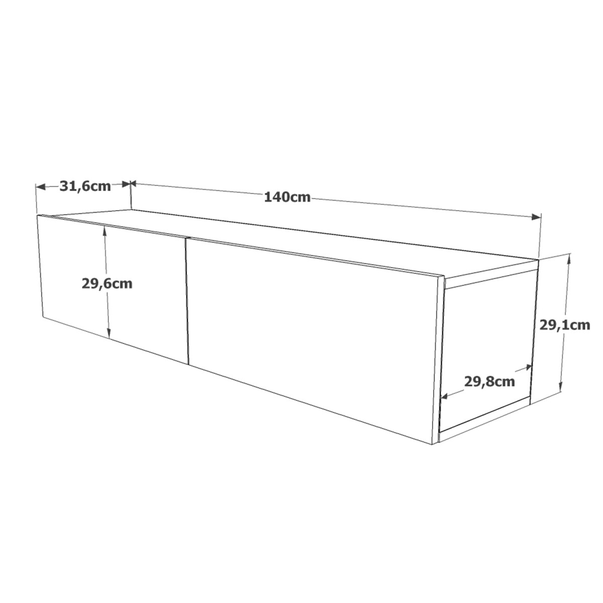 Έπιπλο Τηλεόρασης ArteLibre BERKSHIRE Πεύκο Μοριοσανίδα 140x31.6x29.6cm