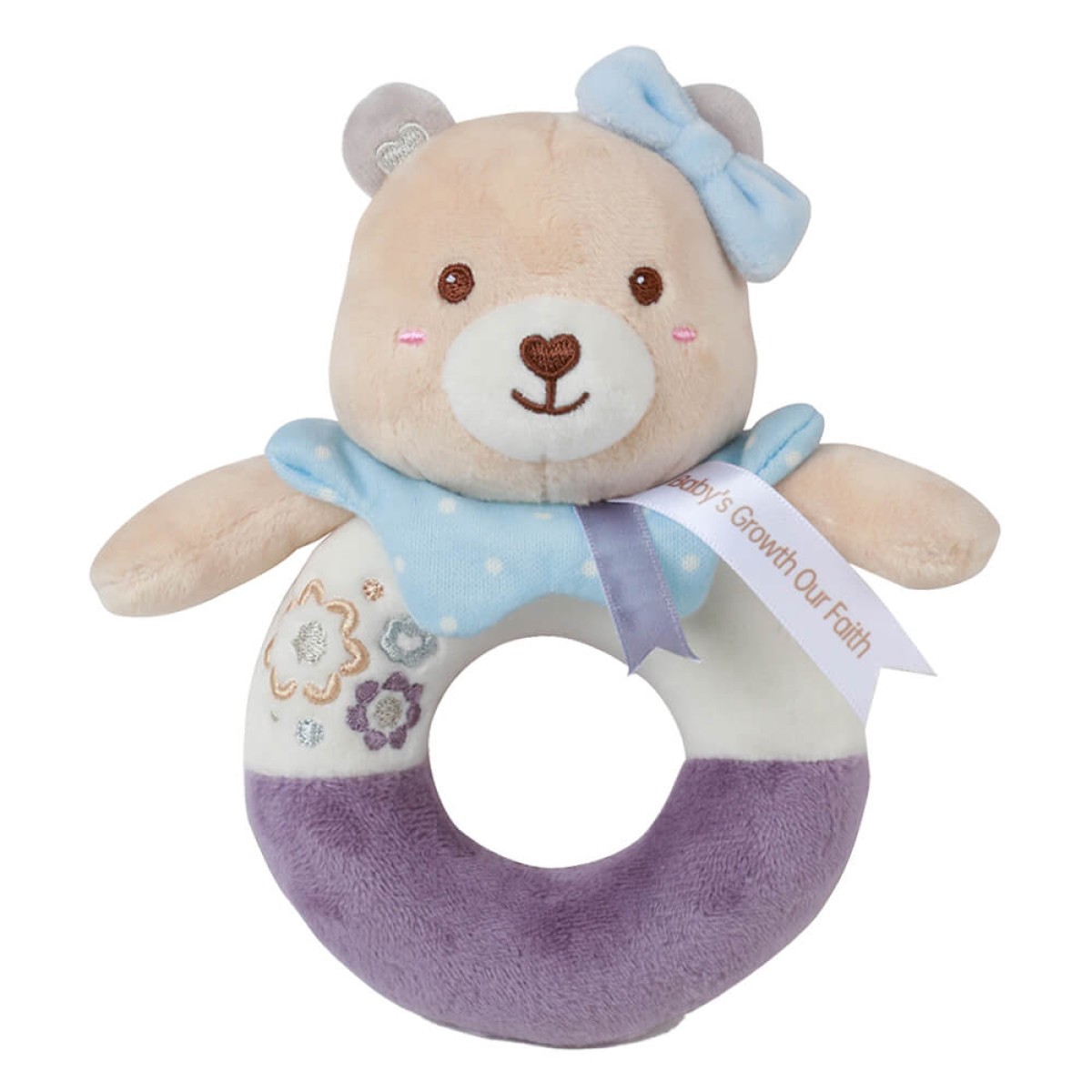 ΜΑΛΑΚΗ TEDDY FLOWER  RATTLE RING