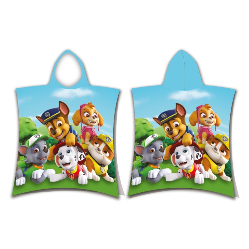 Παιδικό Πόντσο Βαμβακερό Βελούδινο Paw Patrol 320gsm