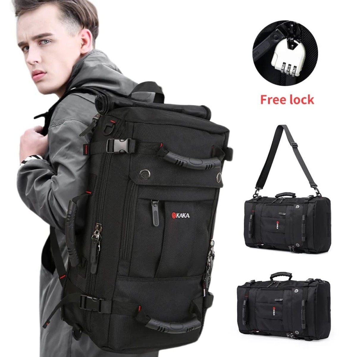 Σακίδιο πλάτης/Σακβουαγιάζ  Kaka 40L Travel, Carry On Durable 2050 μαύρο