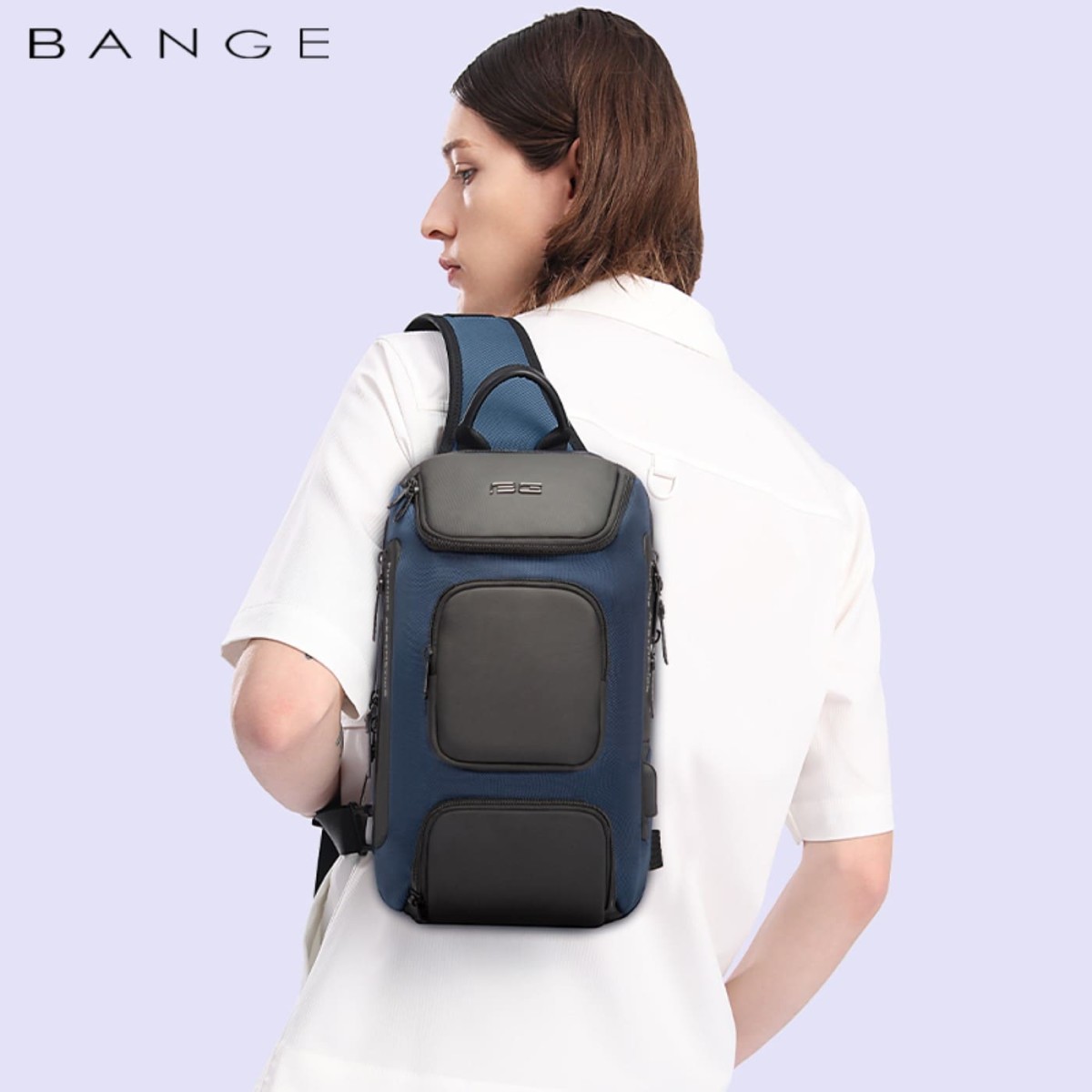 Τσαντάκι ώμου χιαστί crossbody Bange 7086 μπλέ