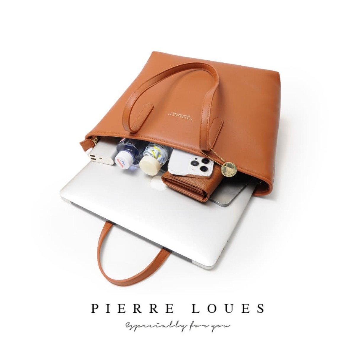 Γυναικεία Τσάντα Ώμου Shopper Pierre Loues 914-62 καφέ