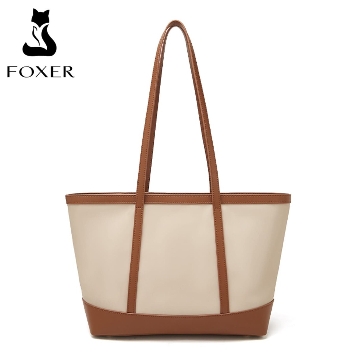 Γυναικεία Τσάντα Shopper &#039;Ωμου Foxer 9151041F μπέζ/καφέ