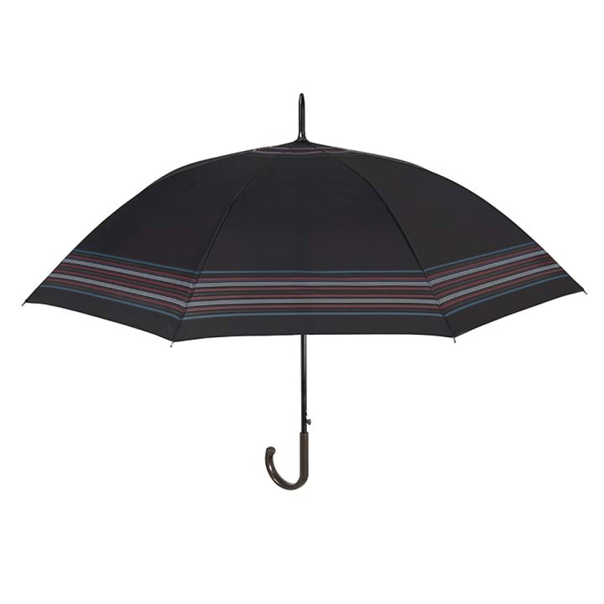 Umbrella Gent Golf 65/8 Aut. black with border stripe κόκκινο