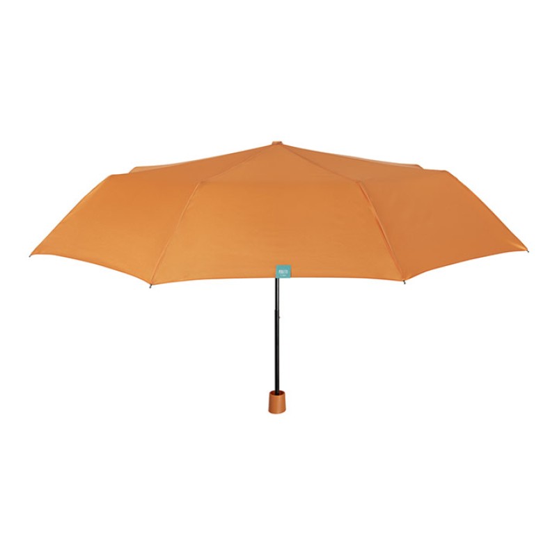 Umbrella Lady Mini 54/8 Man. 3 section round solid color windproof Microfibre πορτοκαλί