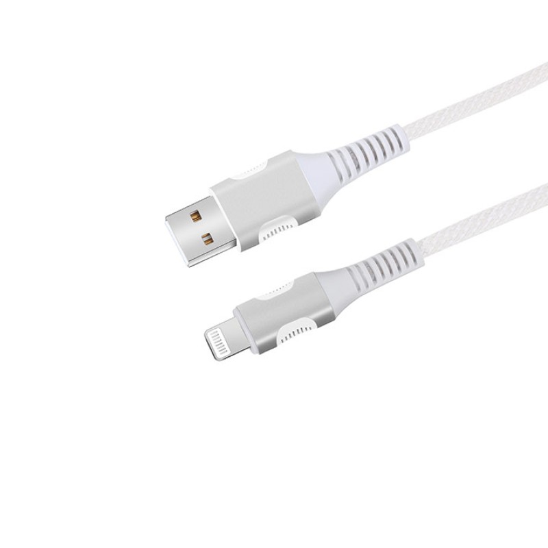 EGOBOO ChargeFlow Fabric Cable USB-A to Lightning, 1.2m, White