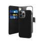 Puro Eco-Leather Case for iPhone 13 Pro Max W/horiz.flip+3 Card Slot+Banknote Pocket+Magn Cover Blac