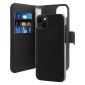 Puro Eco-Leather Case for iPhone 14 / 13 W/horiz.flip+3 Card Slot+Banknote Pocket+Magn Cover Black