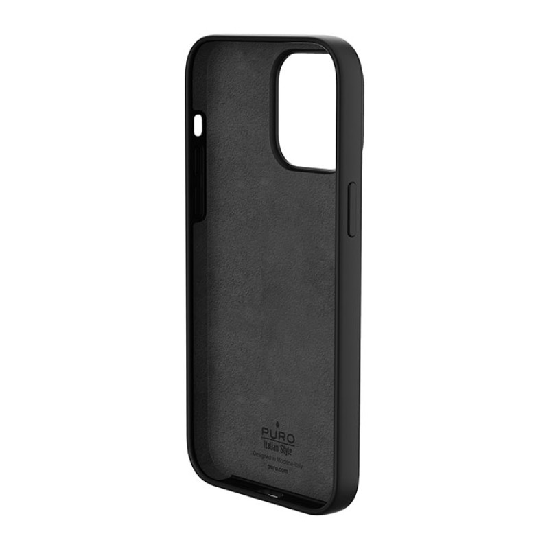 Puro Cover Silicon with microfiber inside for iPhone 14 Pro  6.1' Black