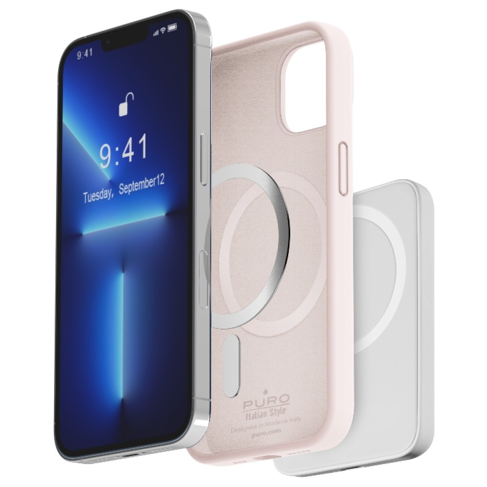 Puro Silicon Cover 'ICON MAG' with magnets inside for iPhone 14 Pro 6.1' Rosa