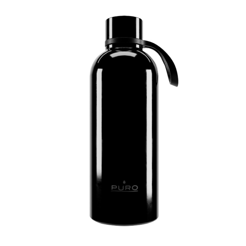 Puro ''DOUBLE WALL'' bottle with lace 500ml, black