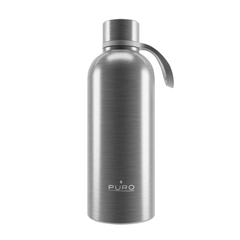 Puro ''DOUBLE WALL'' bottle with lace 500ml, steel