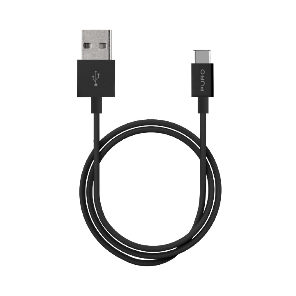 Puro White Cable in TPE da USB-A a Type-C, USB 2.0, 1 m Black