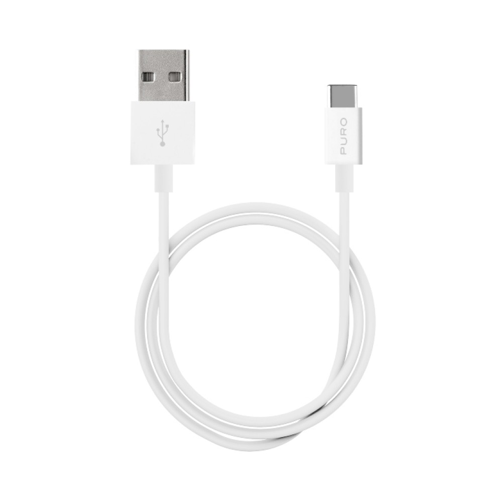 Puro White Cable in TPE da USB-A a Type-C, USB 2.0, 1 m White