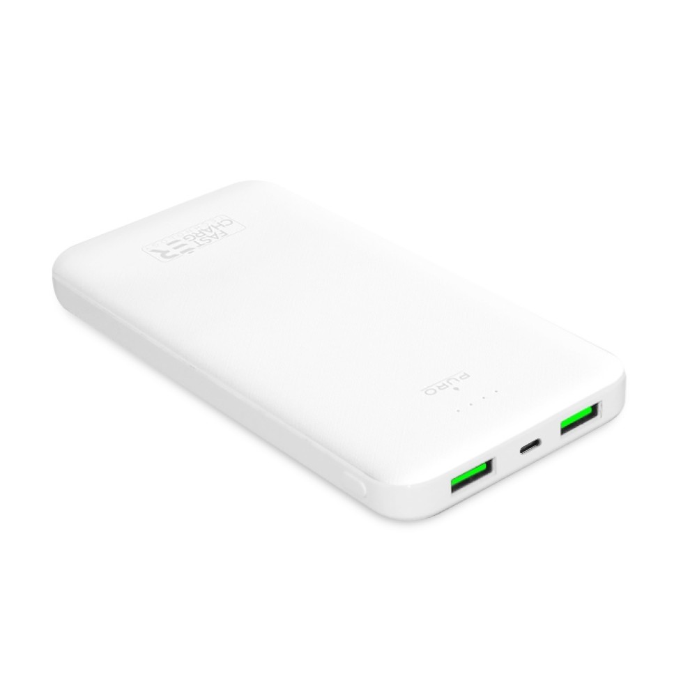 Puro White Power Bank 10000mAh 2USBA  + 1USB-C 12W Li-Poly packaging FSC White