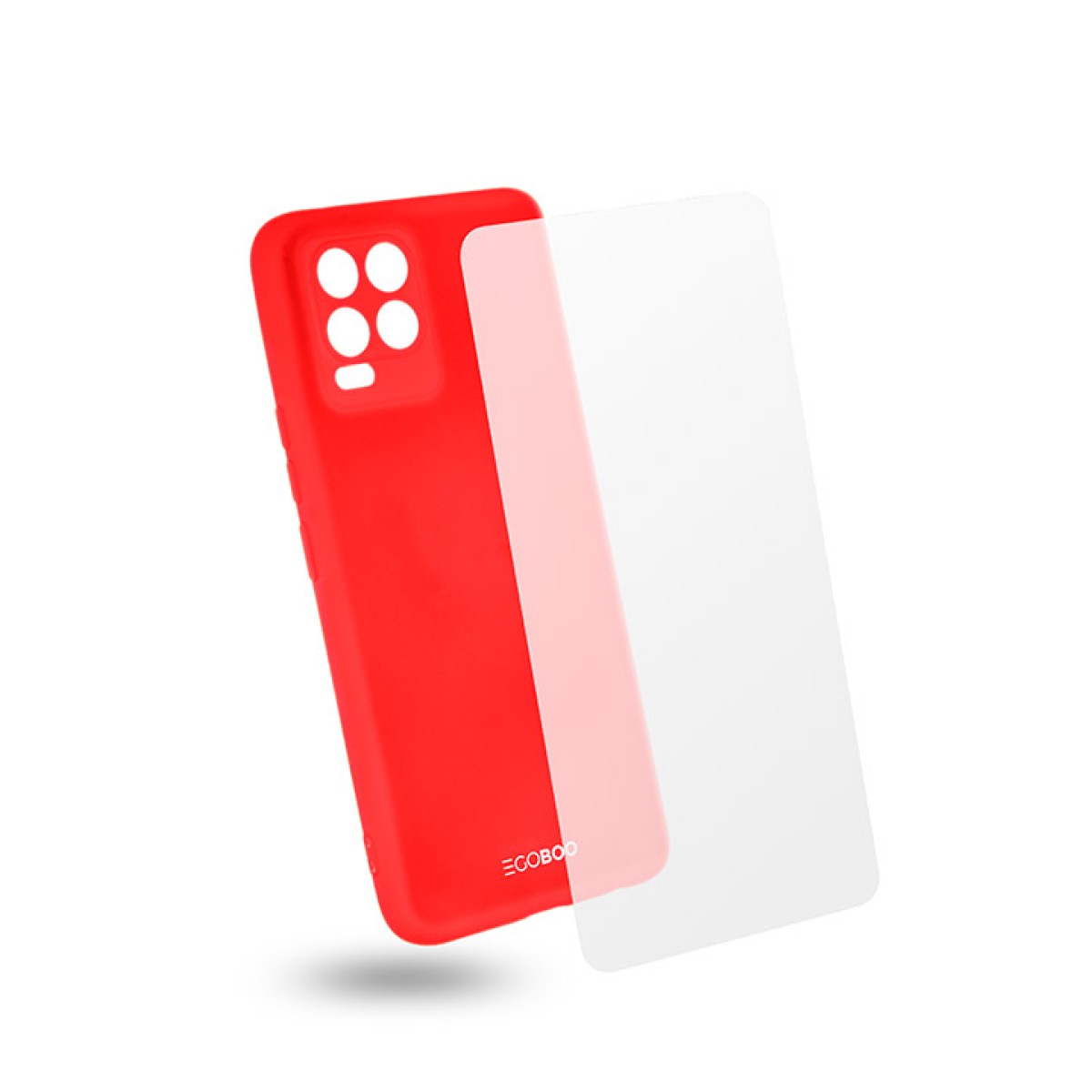 EGOBOO backcover for  Realme 8/8 Pro, Coral + Tempered Glass