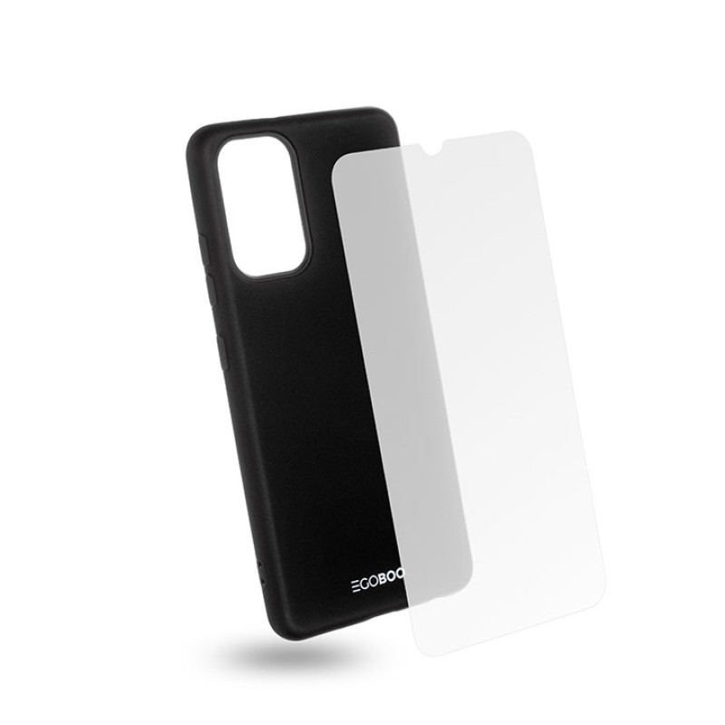 EGOBOO backcover for  Samsung A32, Black + Tempered Glass