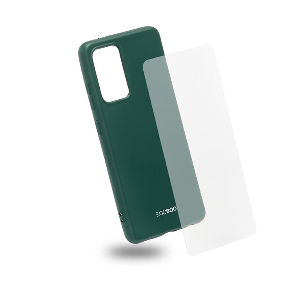 EGOBOO Natural Collection backcover for Samsung A52 4G/A52 5G/A52S/A52 LITE, Pine Green+Temp.Glass