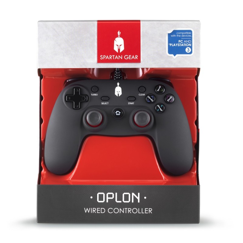 Spartan Gear - Oplon Wired Controller (compatible with PC and playstation 3) (colour: Black)