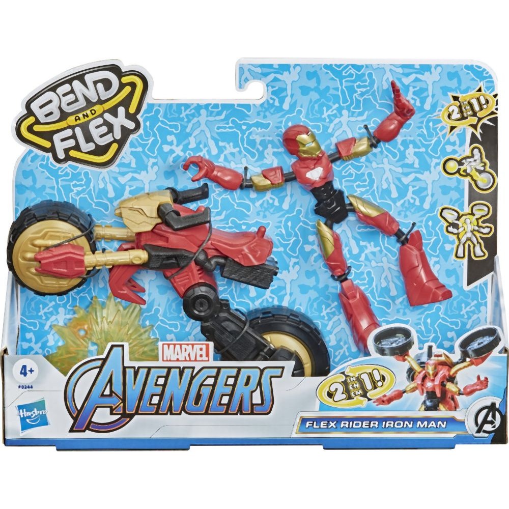 Hasbro Marvel Avengers: Bend And Flex - Flex Rider Iron Man 2in1 (F0244)