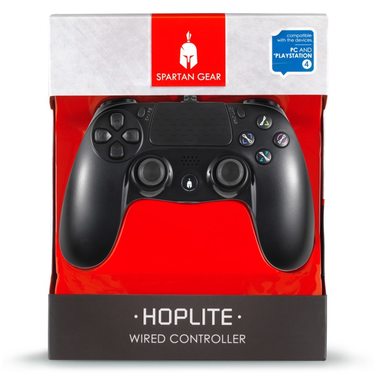 Spartan Gear - Hoplite Wired Controller (compatible with PC and playstation 4) (colour: Black)