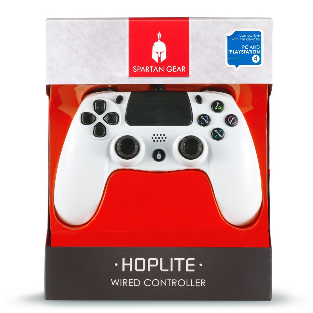 Spartan Gear - Hoplite Wired Controller (compatible with PC and playstation 4) (colour: White)